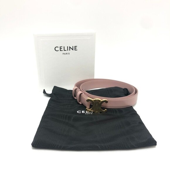 CELINE Pink Leather Belt - Picture 9 of 9